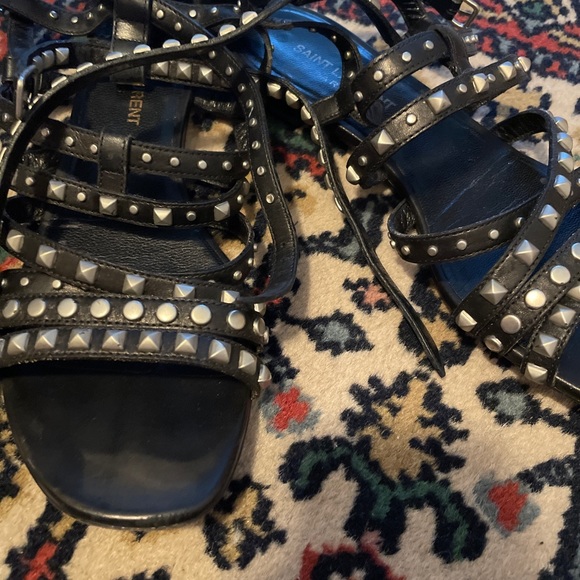 YSL Black Gladiator Sandals - Picture 4 of 6